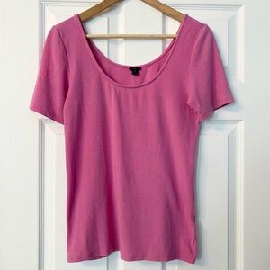 J. Crew Pink Short Sleeve Ribbed Tee